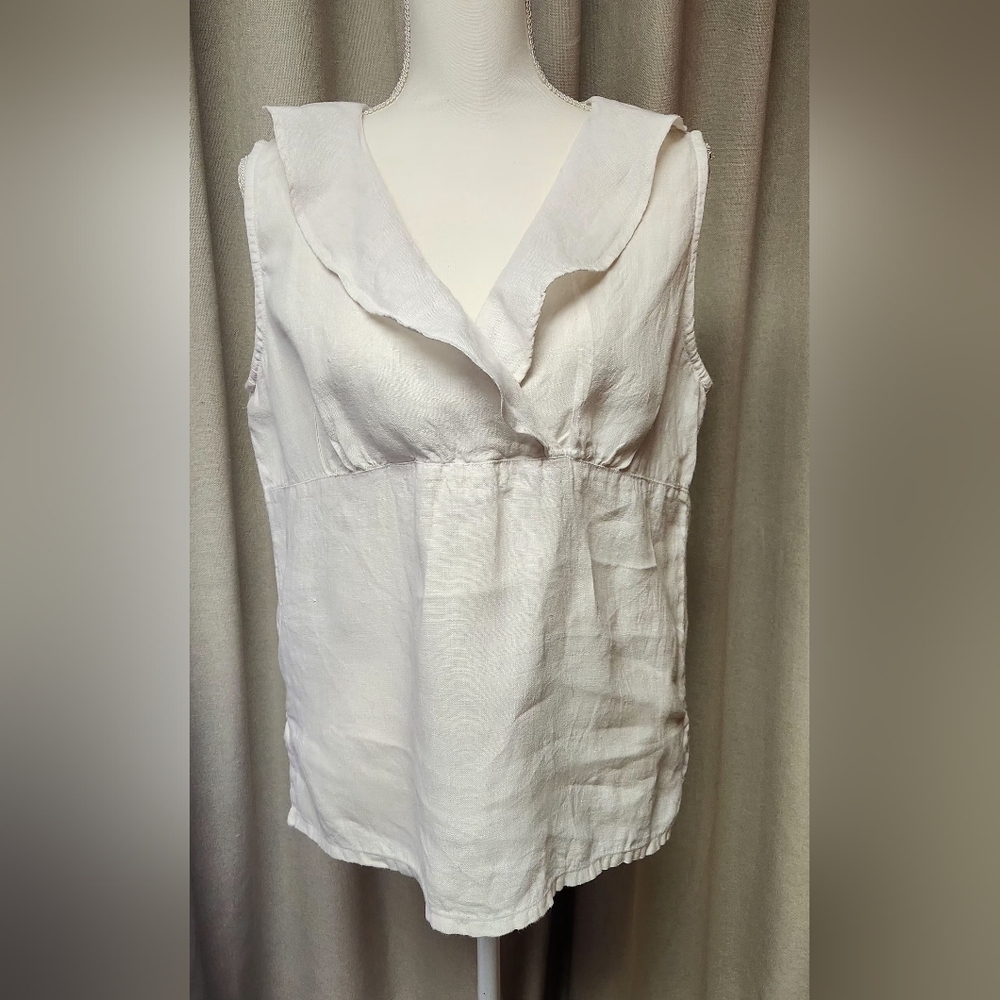 Matchpoint Linen Sleeveless Top